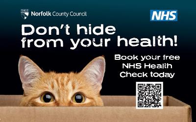 Don't hide from your health! - cat (business card)