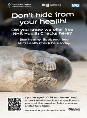 Don't hide from your health! Ask a member of staff - seal (A4 poster)