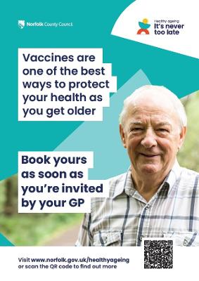 Healthy Ageing: book your vaccines (A4 poster)