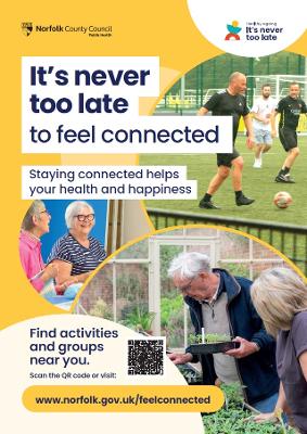 It's never too late to feel connected A4 poster